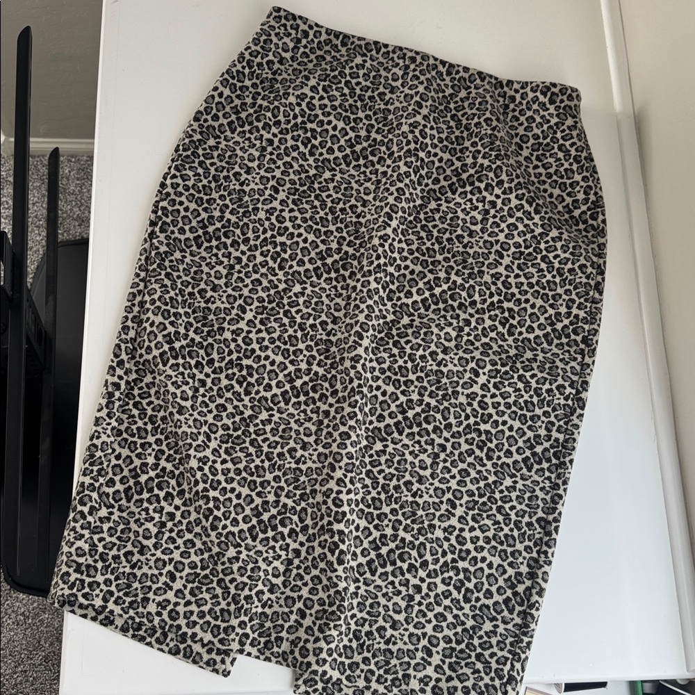 Express Black and Cream Animal Print Pencil Skirt